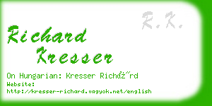 richard kresser business card